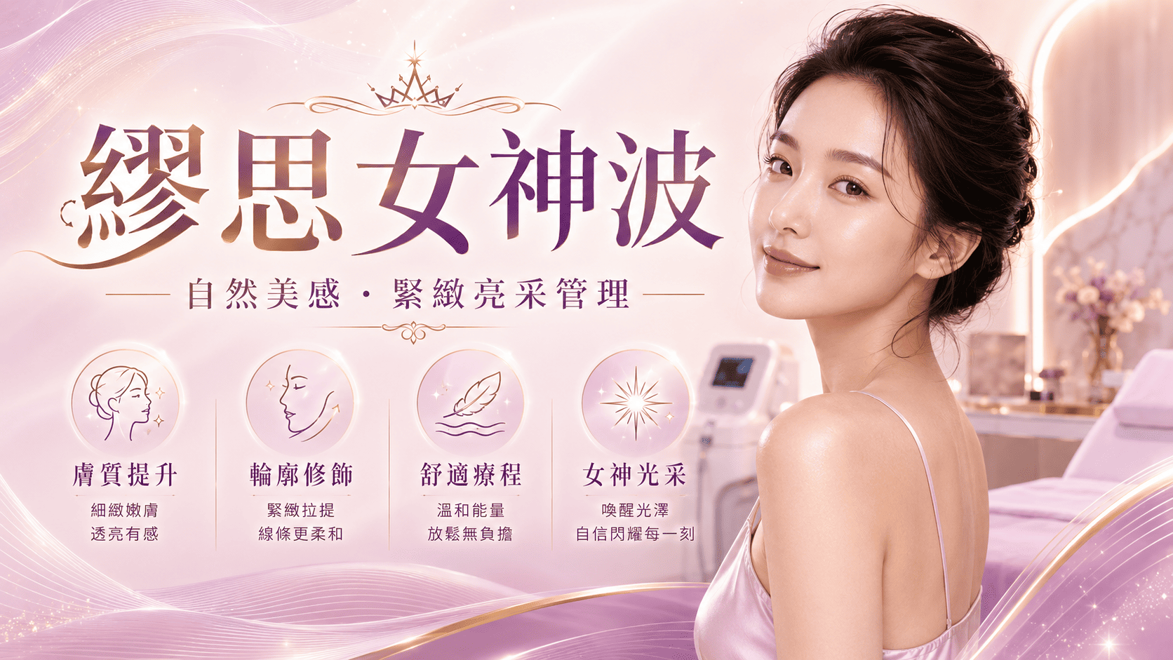 繆思女神波是近年電波拉提與肌膚緊緻療程,常見於輪廓管理、初老保養